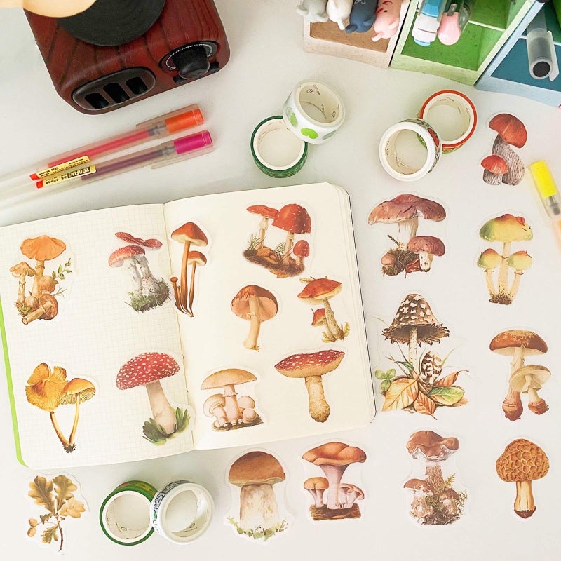 Doraking 60PCS Mushroom Laptop Stickers Decals, Doraking DIY Mushroom Plants Decoration Stickers Decals for Windows, Refrigerator, Decoration (Mushroom Collection, 60PCS/Pack) - Image 4